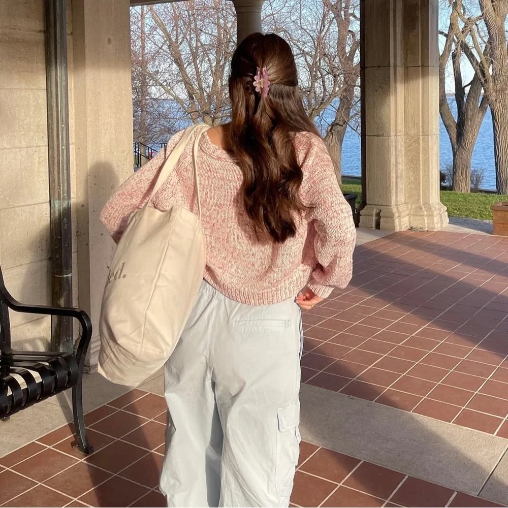 Zara Pink Cardigan & Tank Set with Marled Knit - Picture 9 of 9